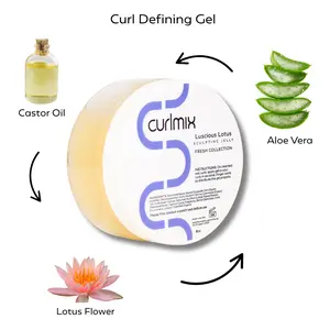 Sculpting Jelly – Anti-Frizz Definition with Quinoa, Castor Oil & Lotus Flower to Fight Humidity | Luscious Lotus for Long-Lasting Hold & Shine
