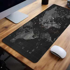 World Map Pattern Large Gaming Mouse Pad, Non-slip Rubber Base & Stitched Edge Desk Pad, Desktop Mouse Pad for Home Office Game, Gaming Desk Accessory, Office Desk Accessories