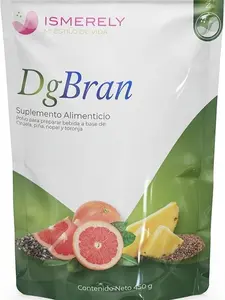 ISMERELY DG BRAN FIBRA SOLUBLE 450 G - Supplement with Sesame Grapefruit Flaxseed Plum Pineapple & Prickly Pear for Water or Beverage Mix