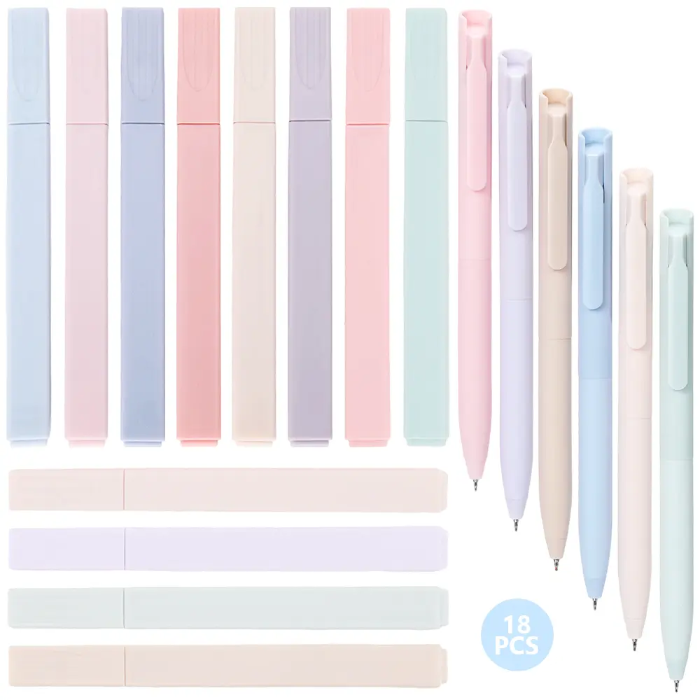 12 Pastel No Bleed Bible Highlighters and 6 Multicolor Fineliner Pens Set,Quick Dry Cute Aesthetic Assorted Colors Markers for Bible Studying Journaling Office School Supplies,DIY Hand Tools Kits