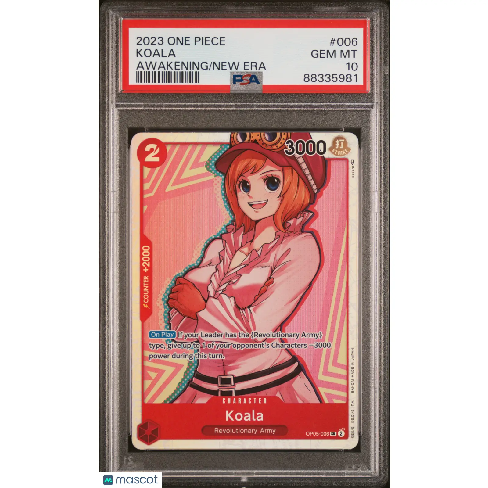 PSA 2023 One Piece CCG Koala #006 OP 05 Awakening of the New Era ENGLISH 10
