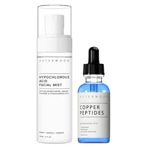 Fresh Face Bundle - Copper Peptides Serum + Hypochlorous Acid Spray for Collagen Boost, Acne, & Glow