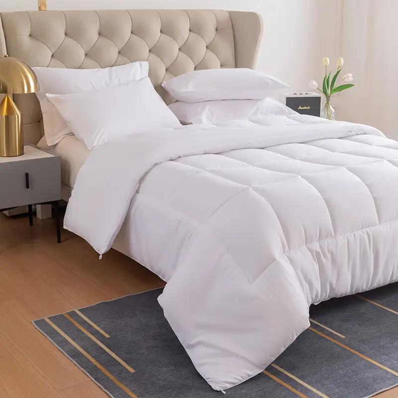 5/7pcs Luxurious Checkered Comforter, Soft Microfiber, Breathable, Easy Care for All Seasons, Bedding Set with Down Alternative Comforter, Sheets, Pillowcases & Shams, Queen And King Size