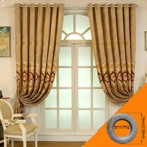 2-Piece Embroidered Blackout Curtains, European Luxury Living Room Insulating Fabric Drapes, No Sheer Curtain Included