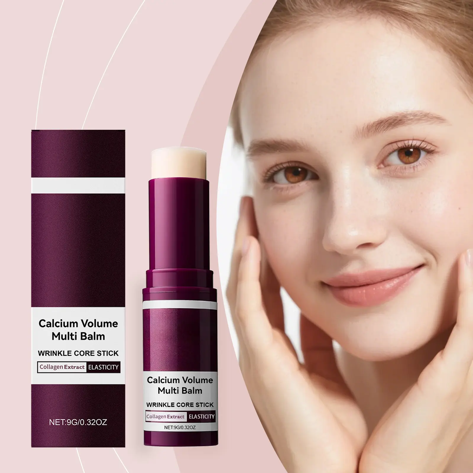Calcium Multi Balm Stick, Korean Calcium Volume Multi Balm, Collagen Moisturing Stick, Anti-aging, Wrinkles, Sagging, Hydrating, Firming Skin, Suitable for Eyes, Face & Neck