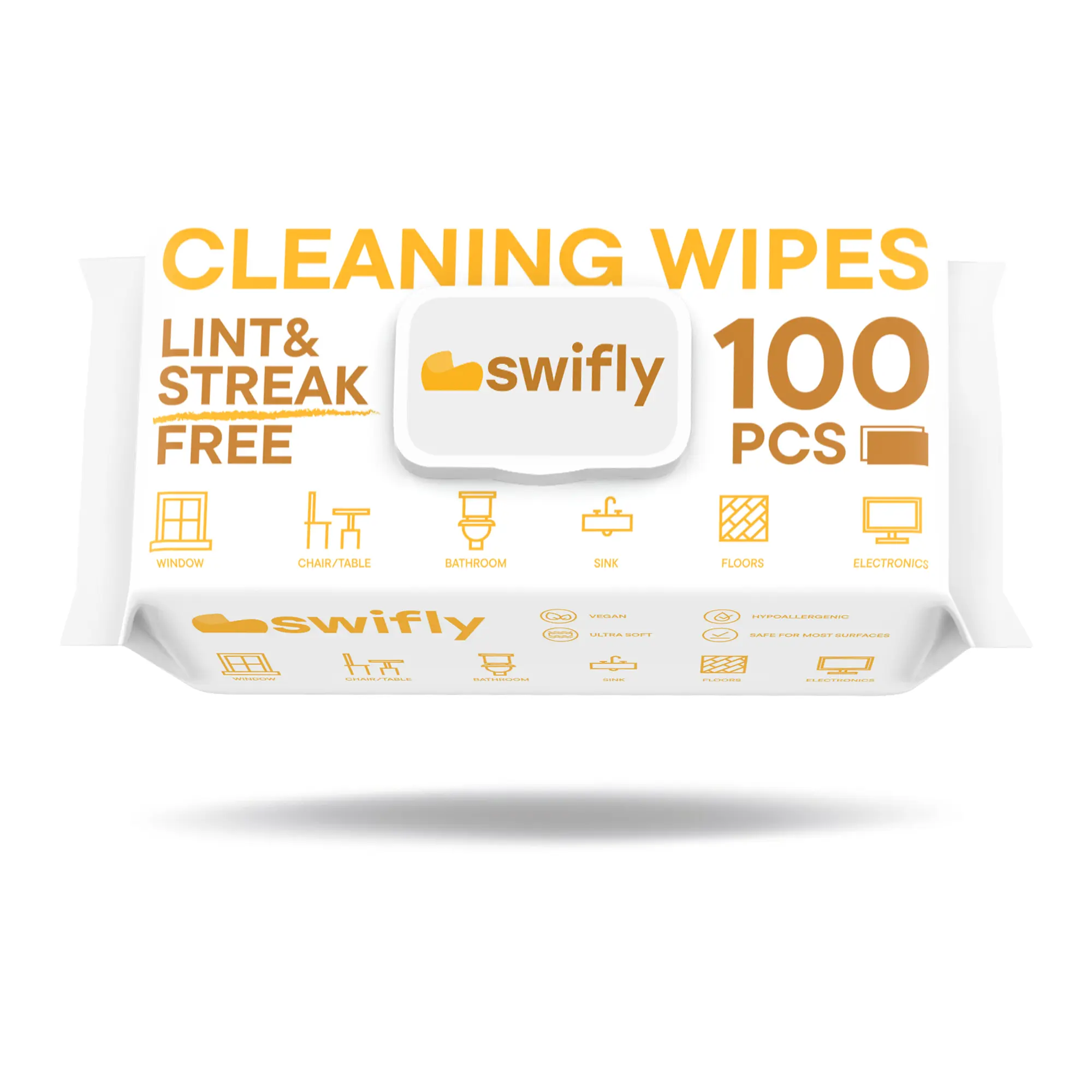 Swifly Multi-Surface Cleaning Wipes - Effortless Cleaning Power, Lint & Streak-Free Wipes