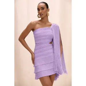 LILA FRINGE MINI DRESS