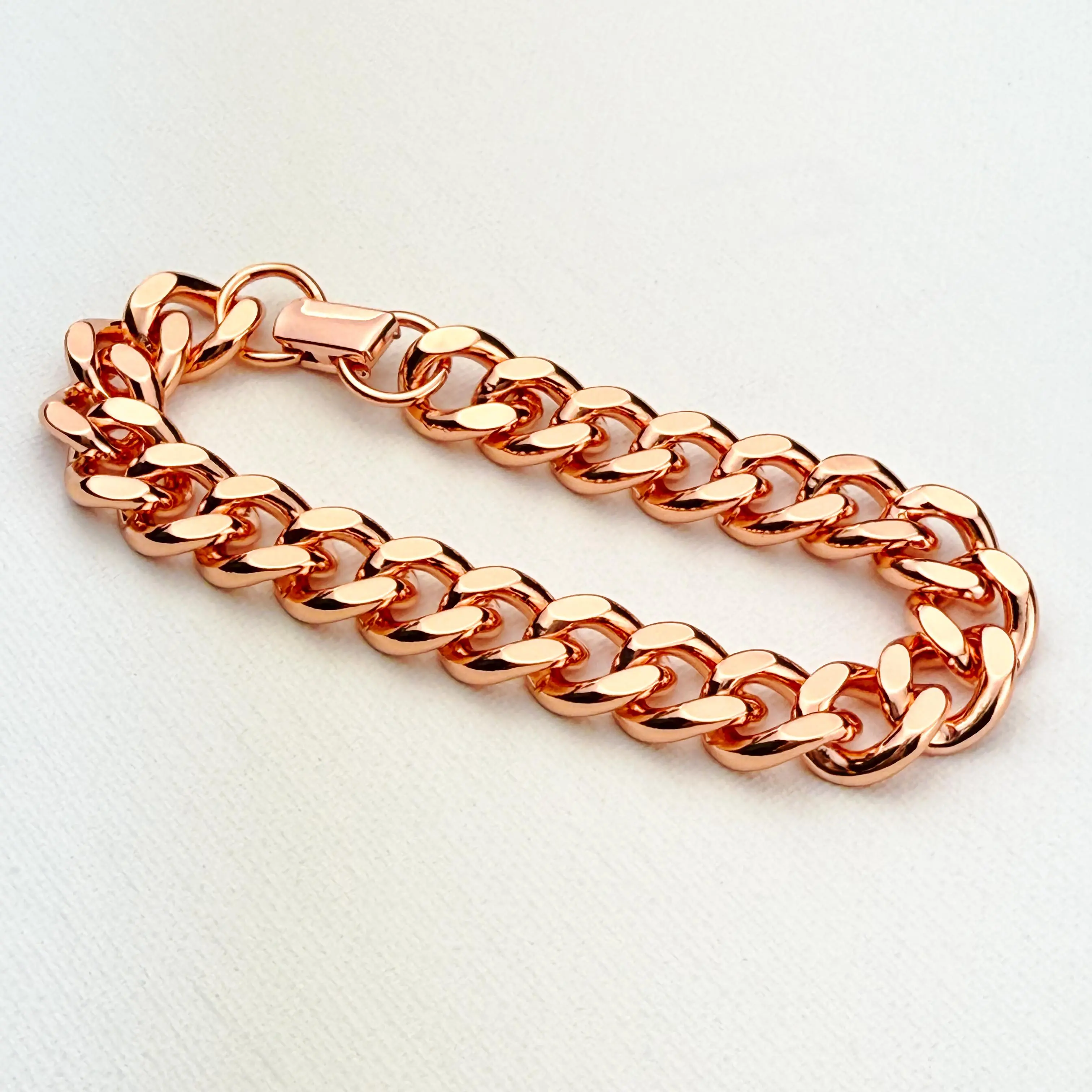 Pure Copper Cuban Link Necklace - 24-in Chunky Metallic Chain, Handmade Durable Craftsmanship Heavy Thick Jewelry for Men, Everyday Wear Father’s Day & Birthday Gift