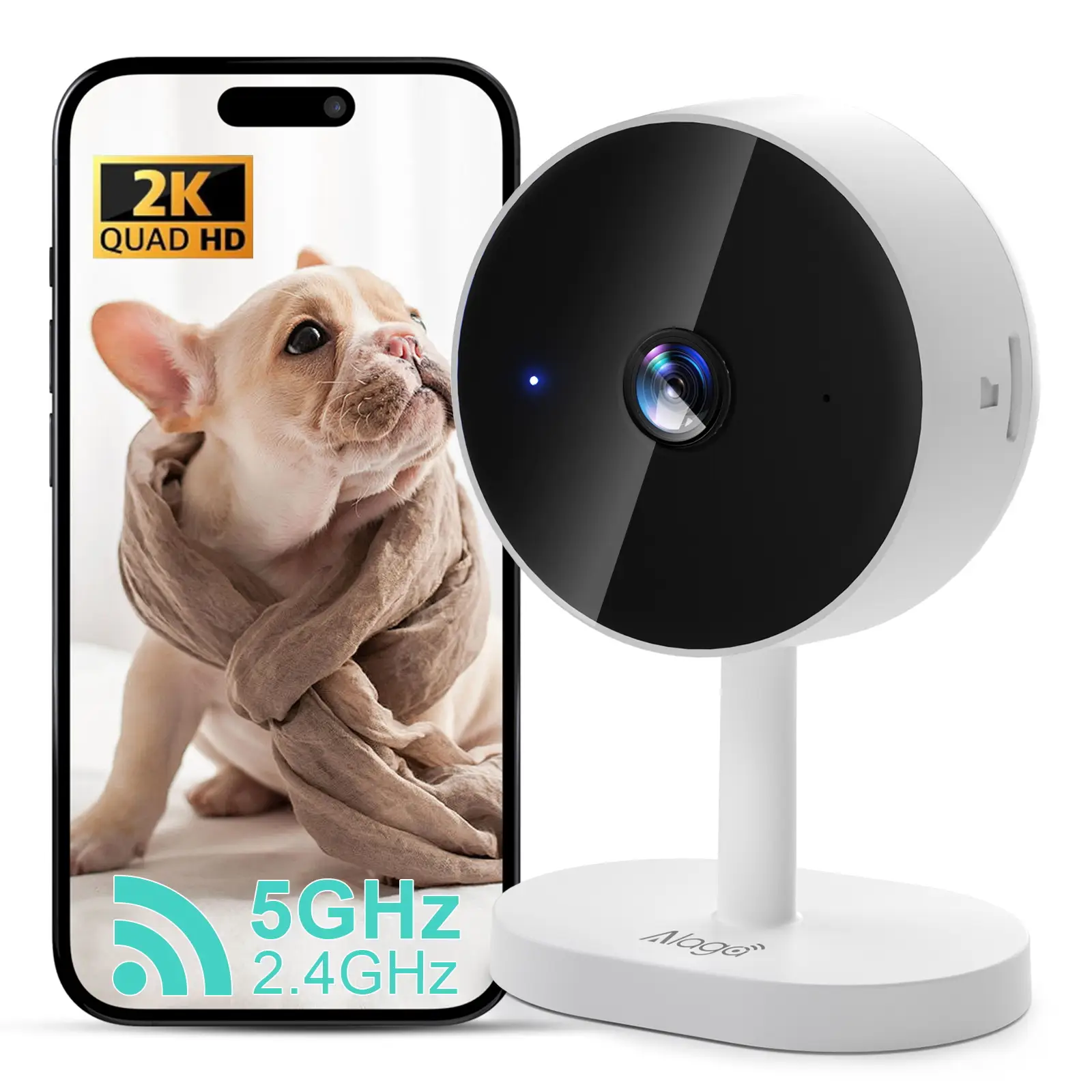 【Alaga AI 3-Year Warranty 3MP FHD MINI 2.4G/5G WiFi Camera】Dual-Band, Night Vision, Human Detection Security Monitoring