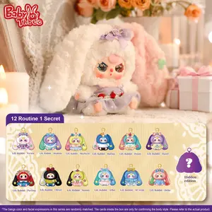 Baby Three Lily Rabbit Town V4 Plush Blind Box,12 Routine +1 Hidden Edition,Soft Cute Bunny Doll,Kawaii Girlish Toy,Mystery Box Unboxing,Trendy Collectible, Blind Bag