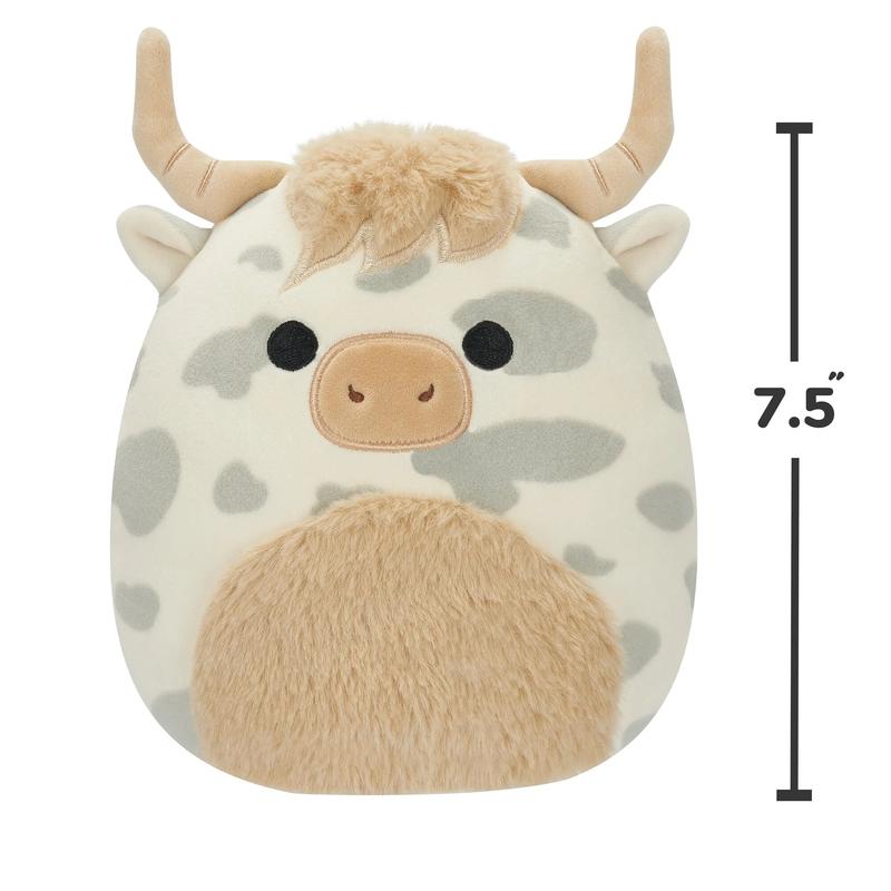 Cuddly Spotted Highland Cow Squish Toy