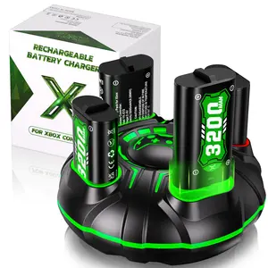 Ukor Xbox Controller Rechargeable Battery Packs (4×3200mAh) with Fast Charging Dock, Compatible with Xbox One, Series X|S, High-Capacity, Long-Lasting, LED Glow, Overheat Protection Outdoorfun Safe controller ps5 accessories