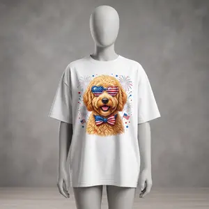 Patriotic Goldendoodle 4th of July Shirt - Cute USA Flag Dog Tee for Independence Day