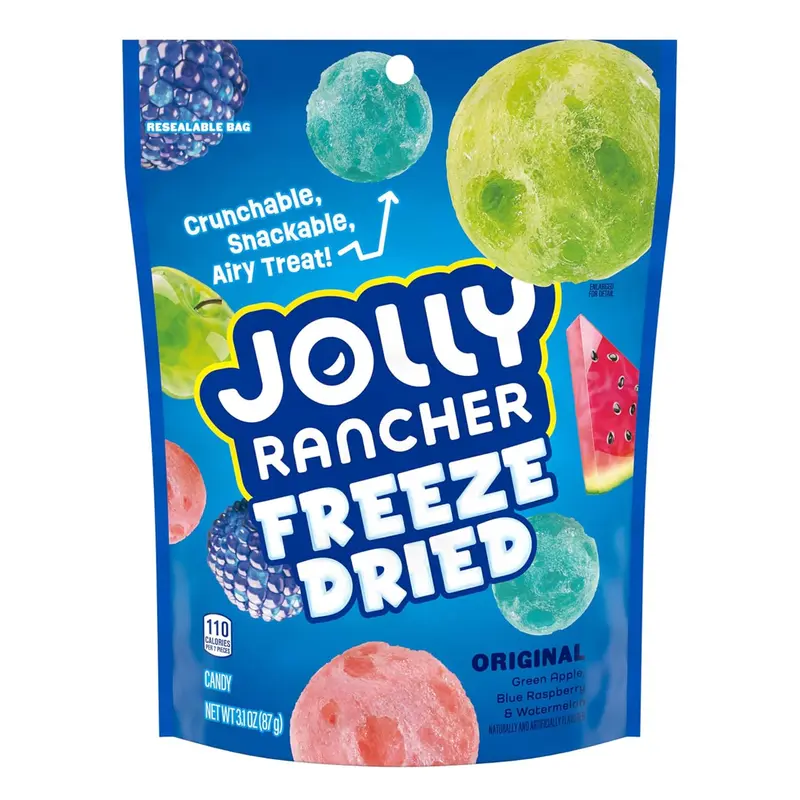 Jolly Style Freeze-Dried Fruit Candy – Crunchy Original Flavors Snack Bag, 3.1 oz | Lightweight Puffy Candy Treat, Sour & Sweet Fruity Goodie Bag Filler