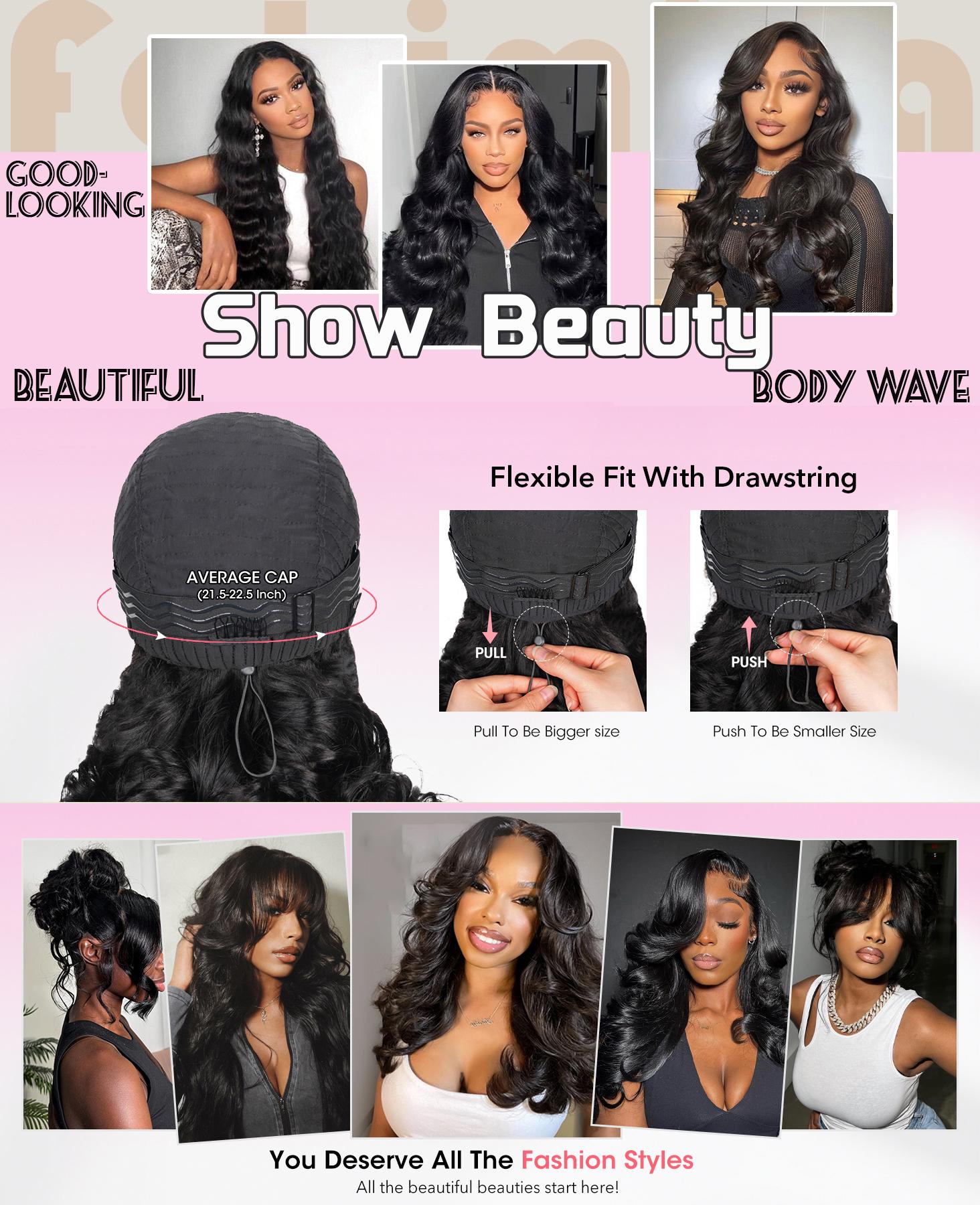 Bling Hair 6x4 9x6 Glueless Wigs Human Hair Pre Plucked Pre Cut Body Wave 13x4 13x6 Transparent Lace Front Wigs Human Hair 180% Put on And Go Glueless Wig For Black Women