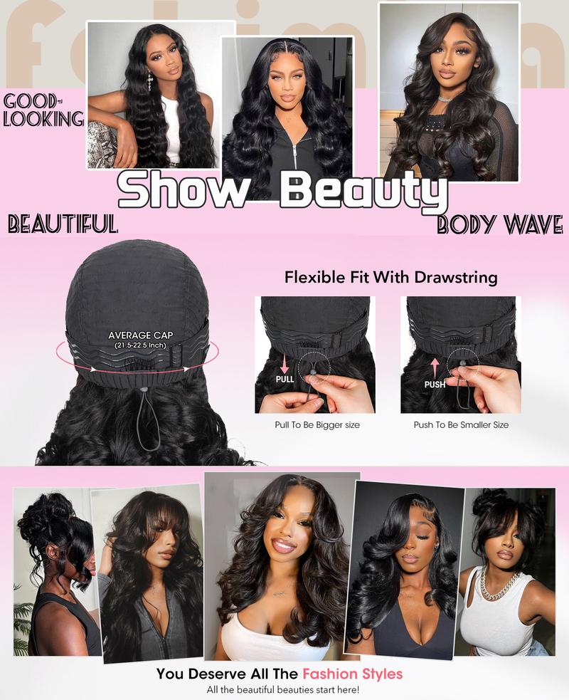 Bling Hair 6x4 9x6 Glueless Wigs Human Hair Pre Plucked Pre Cut Body Wave 13x4 13x6 Transparent Lace Front Wigs Human Hair 180% Put on And Go Glueless Wig For Black Women