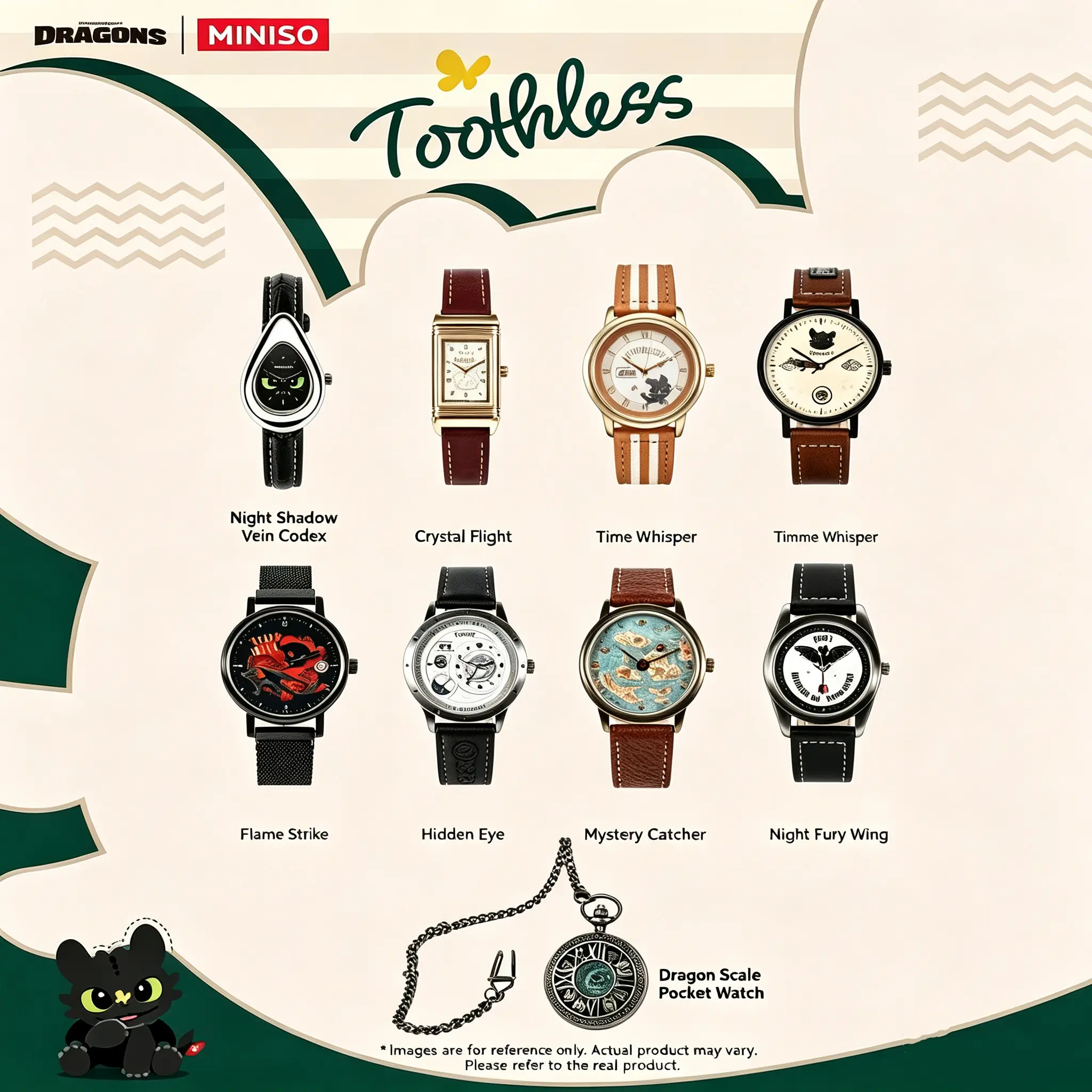 How to Train Your Dragon Movie Themed Mystery Box Wrist Watch lightweight analog watch with colorful straps trendy collectible delicate holiday gift for animation lovers of all ages，Back To School