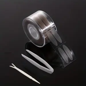 Ultra-Thin Clear Beige Eyelid Tape Stickers | Long-Lasting Lifter for Natural Big Eyes Look with Tweezers | Perfect Makeup Tool for Enhanced Beauty