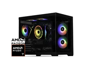 STORMCRAFT Gaming PC SIRIUS AMD Ryzen 7 7700 AMD Radeon RX 9060 XT 16GB - AI Powered 32GB (16Gx2) DDR5 RGB 6000MHz 2TB NVMe SSD 650W PSU Windows 11 Home – SI77000CC-96BN1