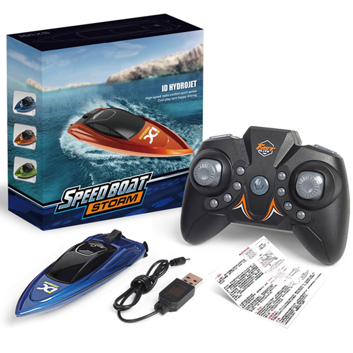 RC Boat for Kids 2.4GHz 8 km/h High Speed RC Boat Electric Racing Boat Waterproof 500mAh USB Rechargeable RC Boat Toy Ship Summer Water Toy Gift for Kids Adults