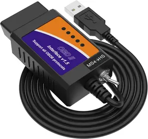 ELMconfig ELM OBD USB Adapter for Windows, OBD Scanner Diagnostic Coding Tool with MSCAN/HSCAN Switch for Ford Lincoln Mazda Mercury Series Vehicles