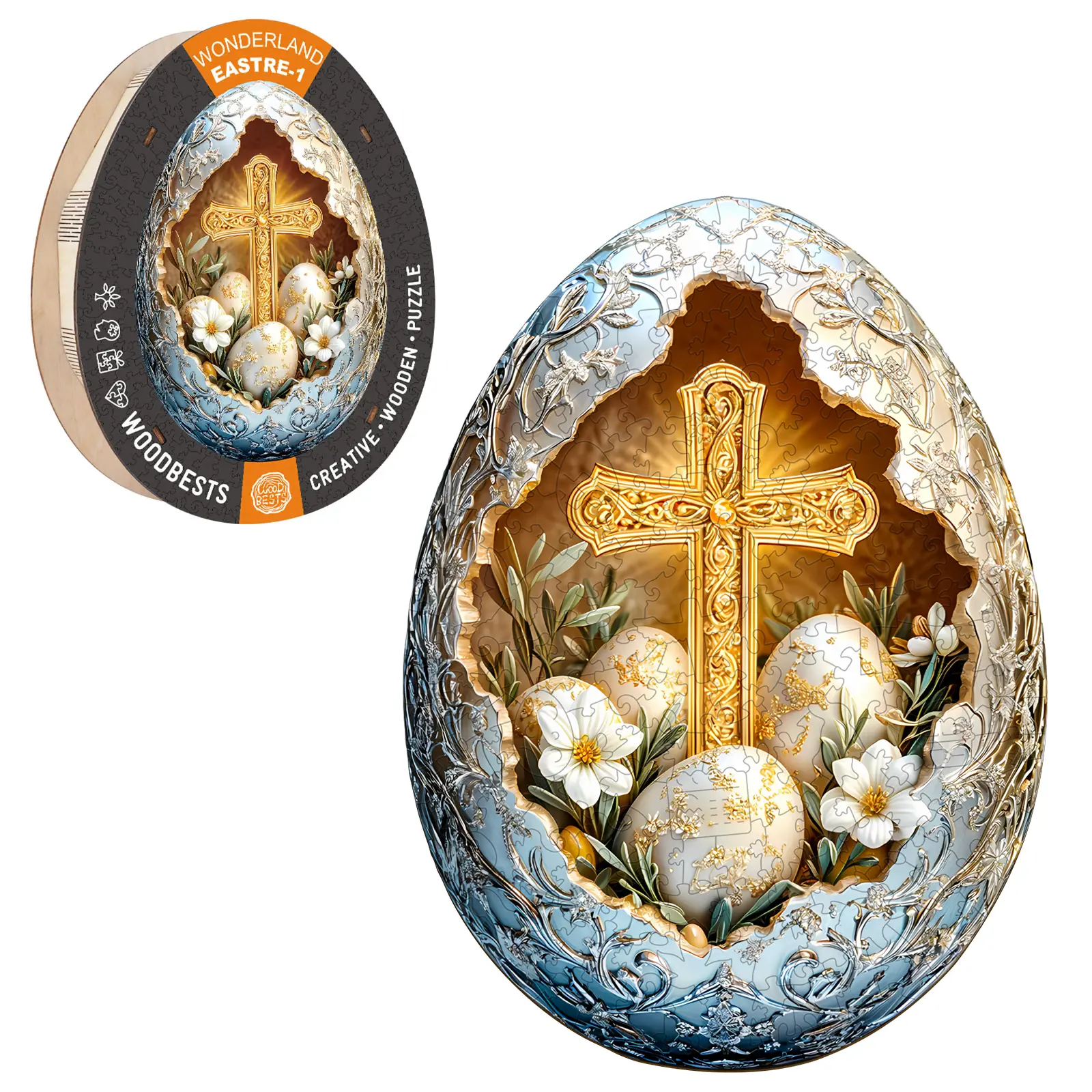 Wonderland Easter-1 Wooden Jigsaw Puzzle for Adults and Kids Unique Shape Animal Wood Puzzles Challenging Puzzle, Family Game Creative Gifts，Laser-Cut Durable Puzzle