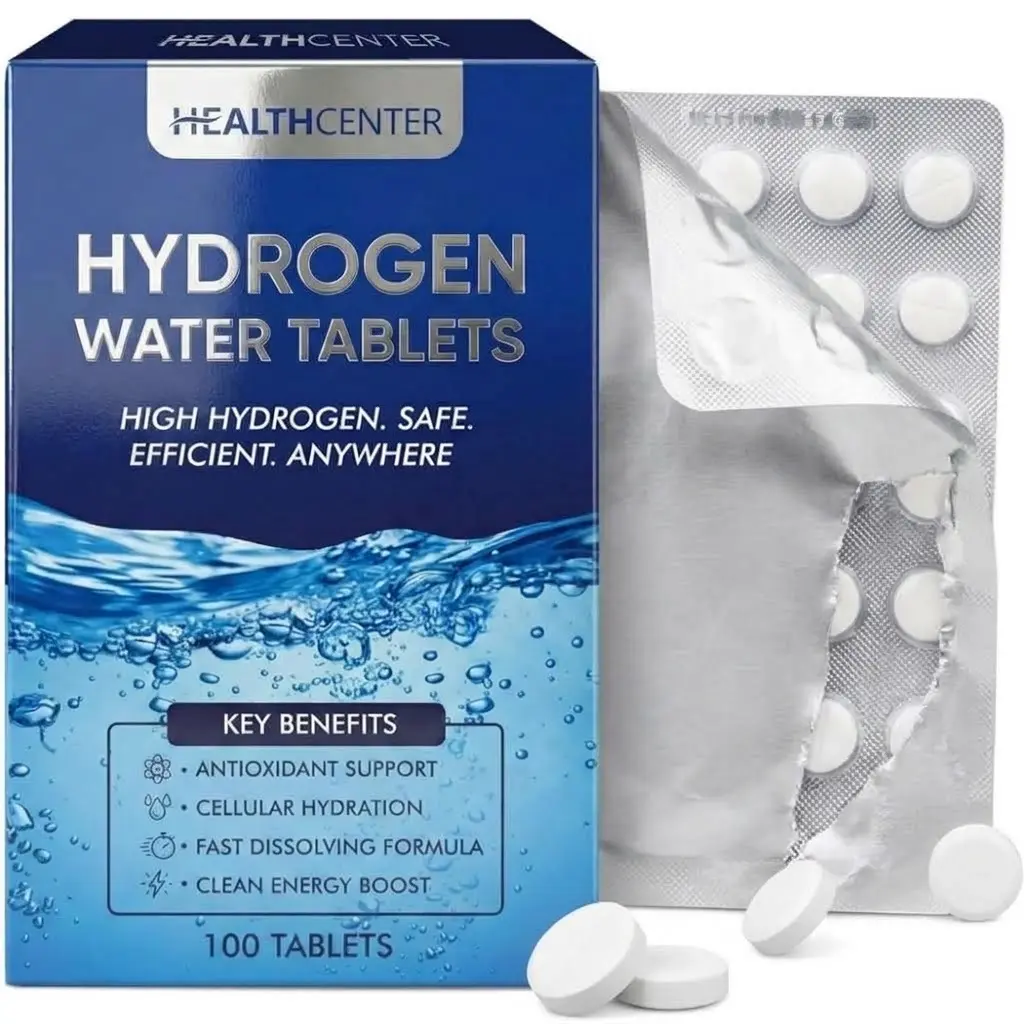 Lab Tested Hydrogen Water Effervescent Tablets - Fast-Dissolving Formula for Hydrogen-Rich Drinking Water, Daily Hydration Support, 100 Tablets