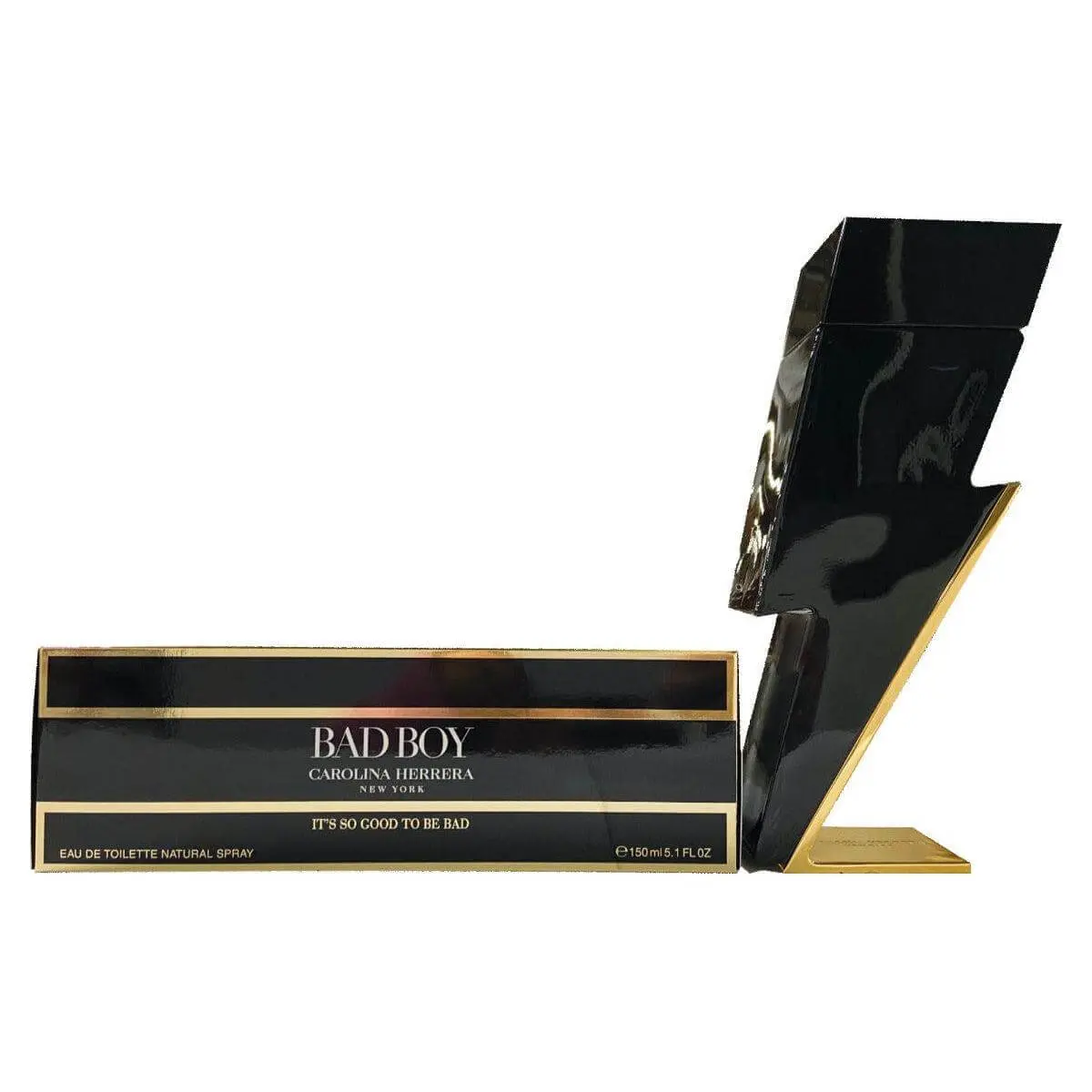 Carolina Herrera Bad Boy Eau de Toilette for Men, Spicy Amber Woody Perfume with Cedarwood, Cacao, and Pepper Notes, 5.1 fl oz, Fragrance Perfumes
