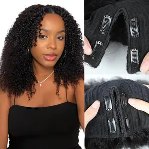 ISEE HAIR Hand-Tied V-Part Kinky Curly InvisiFit Strap Drawstring Wig - No Leave Out, Glueless, Elastic Drawstrings, Beginner-Friendly #TikTokShopSpringGlowUp,summervibes