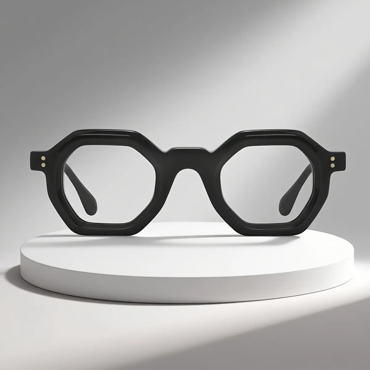 FYTOO Eyeglasses, Retro Geometric Acetate Fashion Frame for Men & Women, Durable and Skin-Friendly Casual Eyewear for Daily Wear, Casual Glasses Eyeglasses, Fashion Frame Eyeglasses