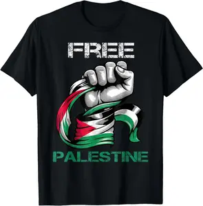 100% Cotton Fashion Garment I Love Free Palestine Flag Save Gaza Strip Palestinian T-Shirt