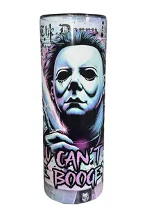 Neon Horror News - Michael - 20oz oz 20 oz. 20oz. - Skinny Straight Sublimation Tumbler - Amy's Tumbler Junkies - Your Favorite Tumbler Shop!