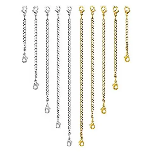 Necklace Extender 10Pcs Gold & Siver