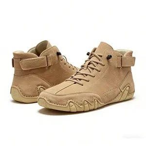 Men's Suede High-Top Ankle Boots – Lightweight Non-Slip Casual Walking Shoes #mensboots #suedeboots #hightopsneakers#casualshoes#chukkaboots