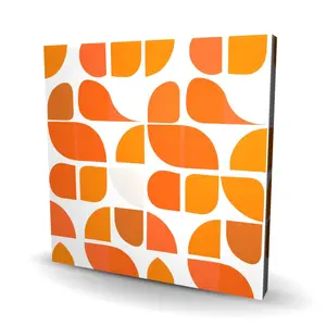 212 MAIN Zig Zag Orange Modern Abstract Wall Art Print - 36x36 in., Minimalist Artistic Design, Vibrant Hue, Home Decoration Artwork for Stylish Room Interiors