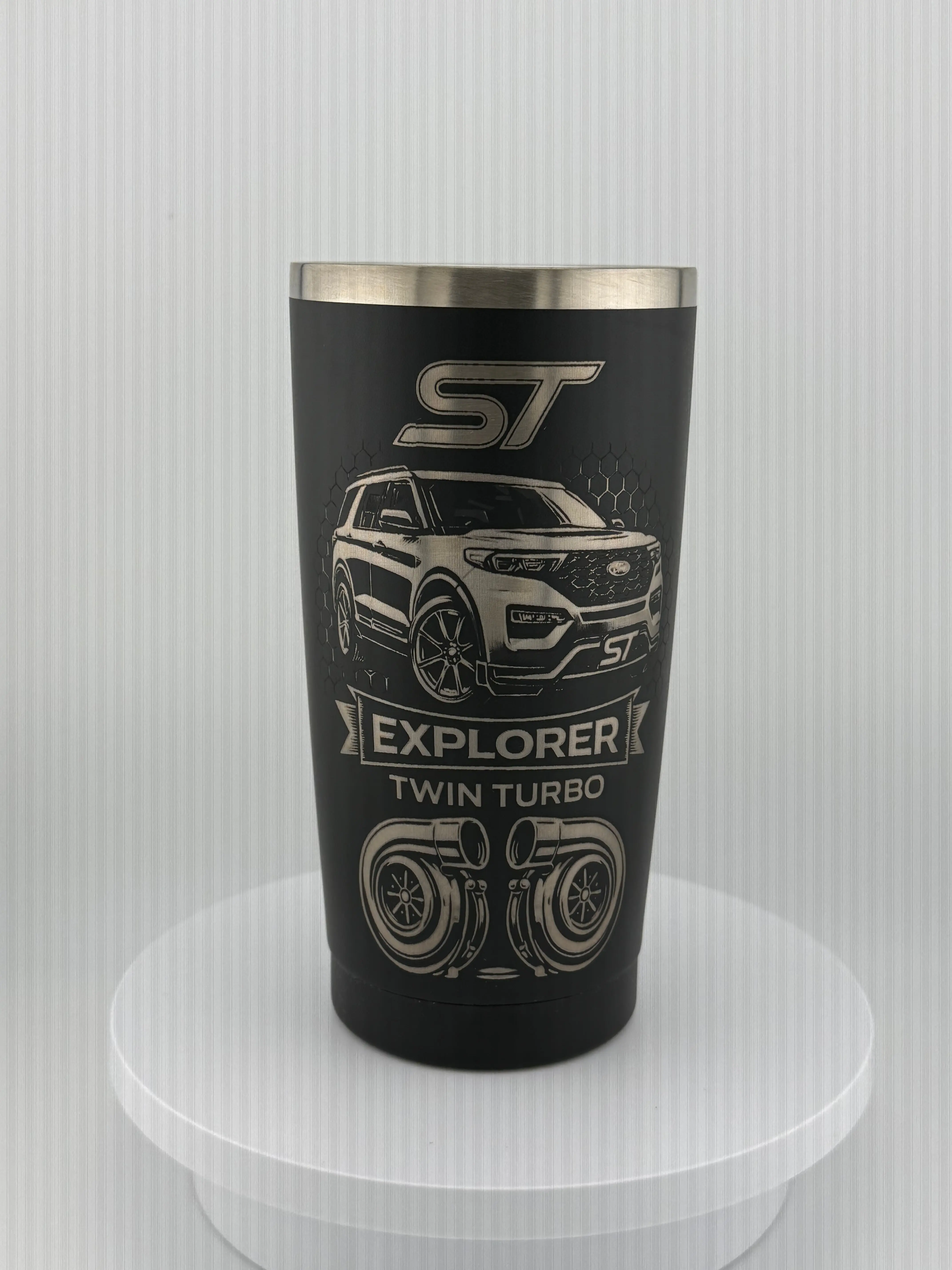 Explorer ST inspired Twin Turbo 20oz Stainless Steel Tumbler – Laser Engraved