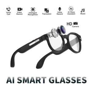 2026 New Travel Photo Taking Smart Glasses,with 2MP Camera Anti-Shake,1080P Video Recording , 3 Lens(Sunglasses +Anti Blue Lens+Gradient )Sports Glasses ,270Mah Battery , Hands-free BT Calling , Music Control , AI Translation , AI Glasses