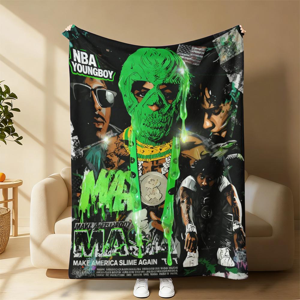Countdown Sale! NBA YoungBoy MASA | Premium Flannel Throw Blanket | Make America Slime Again | Ultra-Soft & Cozy for Hip-Hop Fans Suitable for all four seasons A gift suitable for fans, friends and children and it can express deep love.