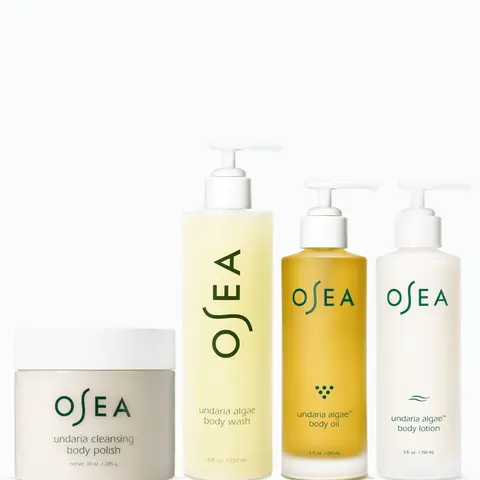 OSEA Undaria Body Collection | 4-Piece Full-Size Seaweed Body Care Set with Body Wash, Exfoliating Body Polish, Body Lotion + Body Oil