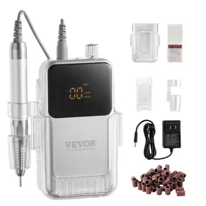 【Father's Day】VEVOR Electric Cordless Nail Drill - with High-Torque 35000RRM Brushless Motor, Rechargeable Nail E File Machine with 6 Bits & 50PCS Sanding Band for Acrylic Gel Nails, Portable Manicure Pedicure Tool