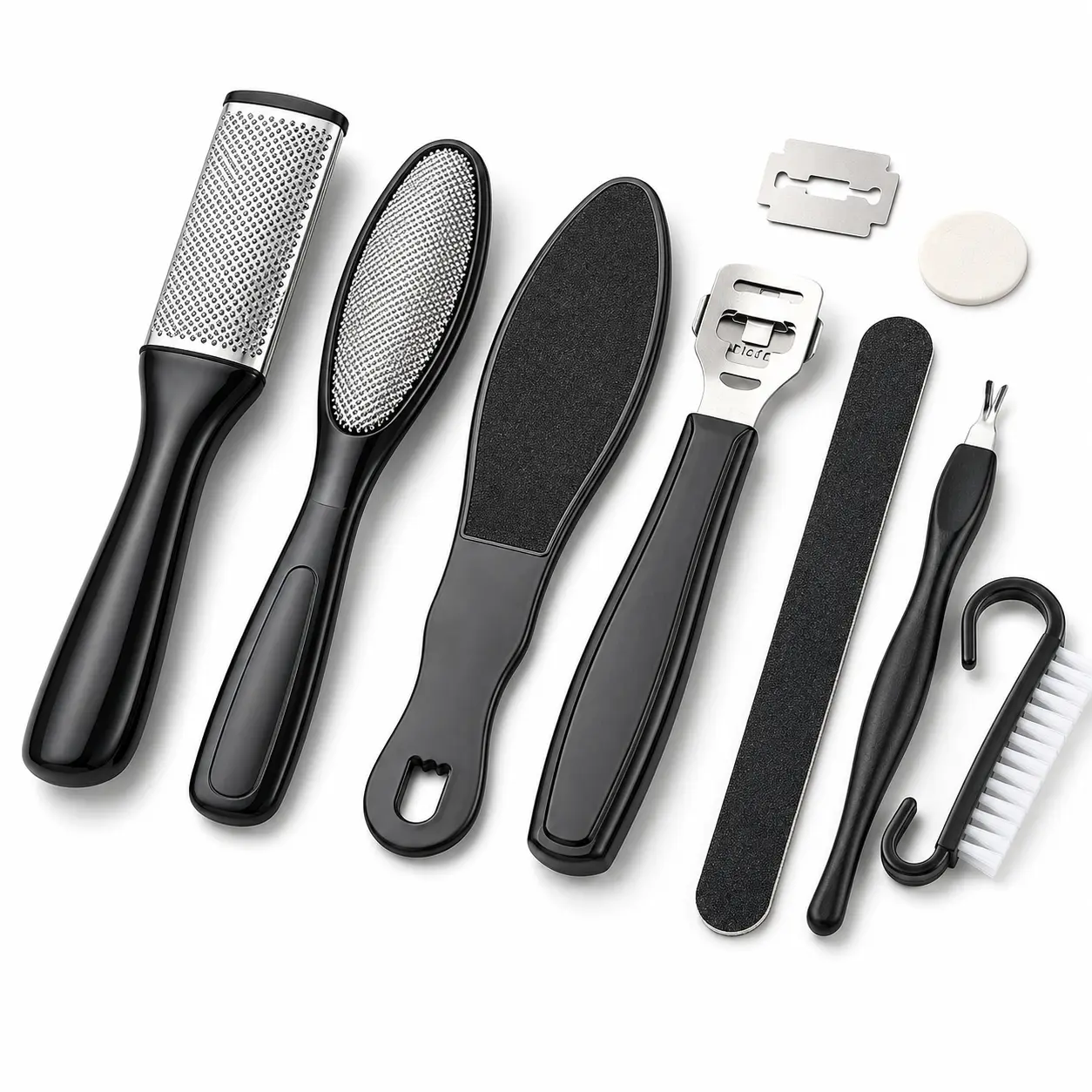 10-Piece Professional Foot Care Kit for Callus Removal – Pedicure Set with Foot Rasp, Callus Shaver, Foot File, Cuticle Trimmer , Nail Brush for Smooth Dry Cracked Heels