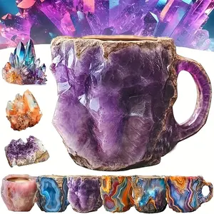 Elegant Crystal-textured Creative Cup, Mug, Luxurious Amethyst-shaped Gift, Vintage Coffee Cup, Women's Friendship Gift, Exquisite Gift, Plastic