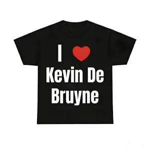 Game Day Gear Cotton T Shirt I Heart Kevin De Bruyne Graphic for Fans