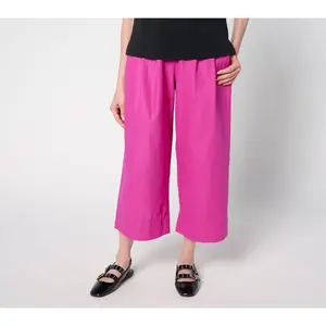 Carla Rockmore Collection Regular Wide- Leg Taffetta Crop Pants