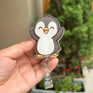 Adorable Penguin Badge Reel – Retractable ID Holder – Cute Animal Gift for Coworker