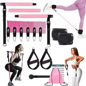 14 Piece Hip Trainer with Yoga Stick, Leg Pull Rope, Push Pull Rod for Home Use Fitness Equipment Fitness Equipment Stretching Gear Workout Band Calisthenics Tools