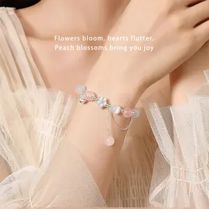 Lucky Star River Natural Pink Crystal Bracelet Pure Silver Light Luxury Exquisite 2025 Jewelry Crystal Beads New Year Christmas Gift