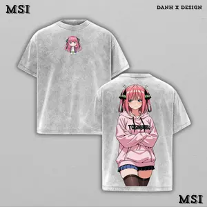 Nino Nakano | The Quintessential Quintuplets Inspired Washed Tee Hoodie Sweater Double Printed “Violet Rebellion — The Tsundere Who Loved With Fire” — For Romance Fans, For Gift Drops That Burn With Passion
