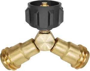 Propane Splitter 2-Way LP Gas Adapter Tee – Fits 20lb Propane Tanks, for BBQ Grills, Camping Stoves, Gas Burners & Heaters