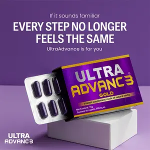 Ultra Advance 3 Gold Ultimate Joint Support - Vegan - Non GMO - Original 30 Caps